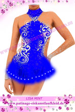 Lade das Bild in den Galerie-Viewer, Blau Eiskunstlaufkleid Rollkunstlaufen  Kürkleid Tanzkleid Tanzmariechen