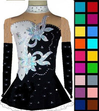 Lade das Bild in den Galerie-Viewer, - Schwarz Rollkunstlaufen Tanzkleid Kürkleid Eiskunstlaufkleid Tanzmariechen