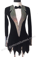 Lade das Bild in den Galerie-Viewer, Schwarz Kürkleid Eiskunstlaufklei Rollkunstlaufen Tanzkleid Tanzmariechen