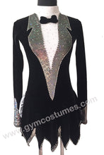 Lade das Bild in den Galerie-Viewer, Schwarz Kürkleid Eiskunstlaufklei Rollkunstlaufen Tanzkleid Tanzmariechen