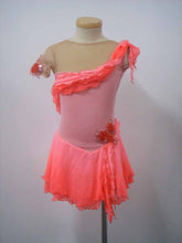 Lade das Bild in den Galerie-Viewer, Lachs Orange Kürkleid Eiskunstlaufklei Rollkunstlaufen Tanzkleid Tanzmariechen