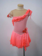 Lade das Bild in den Galerie-Viewer, Lachs Orange Kürkleid Eiskunstlaufklei Rollkunstlaufen Tanzkleid Tanzmariechen