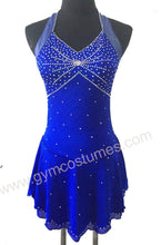 Lade das Bild in den Galerie-Viewer, Dl. Blau Eiskunstlaufkleid Rollkunstlaufen  Kürkleid Tanzkleid Tanzmariechen