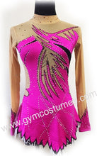 Lade das Bild in den Galerie-Viewer, Pink Eiskunstlaufkleid Kürkleid Rollkunstlaufen Tanzkleid Tanzmariechen