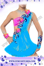 Lade das Bild in den Galerie-Viewer, Weiß Türkis  Kürkleid Eiskunstlaufkleid Rollkunstlaufen Tanzkleid Tanzmariechen