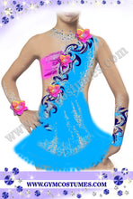 Lade das Bild in den Galerie-Viewer, Weiß Türkis  Kürkleid Eiskunstlaufkleid Rollkunstlaufen Tanzkleid Tanzmariechen