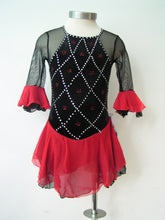 Lade das Bild in den Galerie-Viewer, - Schwarz Kürkleid Eiskunstlaufklei Rollkunstlaufen Tanzkleid Tanzmariechen