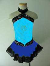 Lade das Bild in den Galerie-Viewer, Dl. Blau Eiskunstlaufkleid Rollkunstlaufen  Kürkleid Tanzkleid Tanzmariechen