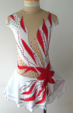 Lade das Bild in den Galerie-Viewer, WEIß Eiskunstlaufkleid Rollkunstlaufen  Kürkleid Tanzkleid Tanzmariechen