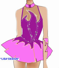 Lade das Bild in den Galerie-Viewer, Rosa Kürkleid Eiskunstlaufkleid Rollkunstlaufen Tanzkleid Tanzmariechen