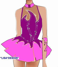 Lade das Bild in den Galerie-Viewer, Rosa Rollkunstlaufen Tanzkleid Kürkleid Eiskunstlaufkleid Tanzmariechen