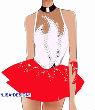 Lade das Bild in den Galerie-Viewer, Weiß Eiskunstlaufkleid Rollkunstlaufen  Kürkleid Tanzkleid Tanzmariechen