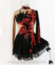 Lade das Bild in den Galerie-Viewer, - Schwarz Lila Kürkleid Eiskunstlaufklei Rollkunstlaufen Tanzkleid Tanzmariechen
