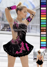 Lade das Bild in den Galerie-Viewer, -Rosa Kürkleid Eiskunstlaufklei Rollkunstlaufen Tanzkleid Tanzmariechen
