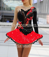 Lade das Bild in den Galerie-Viewer, -Bordeaux Showtanzkleid Karnevalkleid Faschingkleid Rock'n Roll Tanzkleid Tanzmariechen