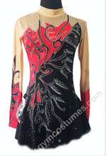 Lade das Bild in den Galerie-Viewer, - Schwarz Lila Kürkleid Eiskunstlaufklei Rollkunstlaufen Tanzkleid Tanzmariechen