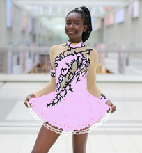 Lade das Bild in den Galerie-Viewer, Rot Schwarz Kürkleid Eiskunstlaufklei Rollkunstlaufen Tanzkleid Tanzmariechen