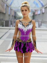 Lade das Bild in den Galerie-Viewer, -Lila Kürkleid Eiskunstlaufkleid Rollkunstlaufen Tanzkleid Showtanzkleid

