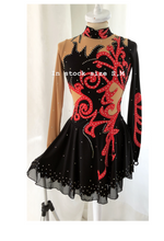 Lade das Bild in den Galerie-Viewer, -Bordeaux Kürkleid Eiskunstlaufklei Showtanzkleid Rock'n Roll  Tanzkleid Eistanzekleid