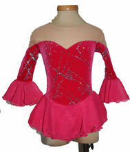 Lade das Bild in den Galerie-Viewer, Pink Eiskunstlaufkleid Kürkleid Rollkunstlaufen Tanzkleid Tanzmariechen