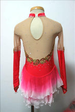 Lade das Bild in den Galerie-Viewer, Schwarz Pink Kürkleid  Eiskunstlaufkleid Tanzkleid Tanzmariechen  Kleid