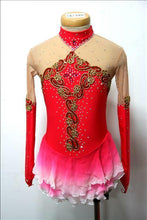 Lade das Bild in den Galerie-Viewer, Bordeau  Kürkleid  Eiskunstlaufkleid Tanzkleid Tanzmariechen  Kleid