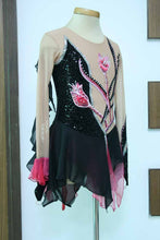 Lade das Bild in den Galerie-Viewer, - Schwarz Rollkunstlaufen Tanzkleid Kürkleid Eiskunstlaufkleid Tanzmariechen