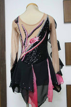 Lade das Bild in den Galerie-Viewer, - Schwarz Rollkunstlaufen Tanzkleid Kürkleid Eiskunstlaufkleid Tanzmariechen