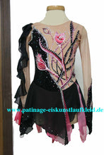 Lade das Bild in den Galerie-Viewer, - Schwarz Kürkleid Eiskunstlaufklei Rollkunstlaufen Tanzkleid Tanzmariechen