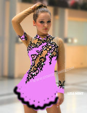Lade das Bild in den Galerie-Viewer, Rosa Kürkleid Eiskunstlaufkleid Rollkunstlaufen Tanzkleid Tanzmariechen
