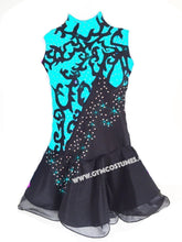 Lade das Bild in den Galerie-Viewer, Türkis Eistanzkleid Kleid für Eistanz Eiskunstlaufkleid Kürkleid  Tanzkleid
