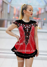 Lade das Bild in den Galerie-Viewer, Bordeau  Kürkleid  Eiskunstlaufkleid Tanzkleid Tanzmariechen  Kleid