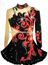 Lade das Bild in den Galerie-Viewer, Bordeau  Kürkleid  Eiskunstlaufkleid Tanzkleid Tanzmariechen  Kleid