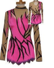 Lade das Bild in den Galerie-Viewer, Kopie von Pink Eiskunstlaufkleid Kürkleid Rollkunstlaufen Tanzkleid Tanzmariechen