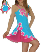 Lade das Bild in den Galerie-Viewer, Türkis Schwarz  Eiskunstlaufkleid Kürkleid Rollkunstlaufen Tanzkleid Tanzmariechen