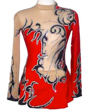 Lade das Bild in den Galerie-Viewer, Bordeau  Kürkleid  Eiskunstlaufkleid Tanzkleid Tanzmariechen  Kleid