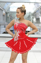 Lade das Bild in den Galerie-Viewer, -Bordeaux Kürkleid Eiskunstlaufklei Showtanzkleid Rock'n Roll  Tanzkleid Eistanzekleid