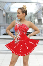 Lade das Bild in den Galerie-Viewer, -Blau Kürkleid Eiskunstlaufklei Showtanzkleid Rock'n Roll  Tanzkleid Eistanzekleid