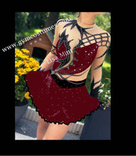 Lade das Bild in den Galerie-Viewer, -Blau Kürkleid Eiskunstlaufklei Showtanzkleid Rock'n Roll  Tanzkleid Eistanzekleid