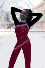 Lade das Bild in den Galerie-Viewer, Rot Ganzkörperanzug Catsuit Küranzug Voltigieranzug Luftakrobatik Anzug Showtanzkleid Circusanzug