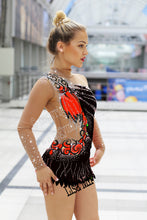 Lade das Bild in den Galerie-Viewer, Rot Ganzkörperanzug Catsuit Küranzug Voltigieranzug Luftakrobatik Anzug Showtanzkleid Circusanzug