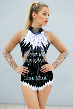 Lade das Bild in den Galerie-Viewer, -Blau Ganzkörperanzug Catsuit Küranzug Voltigieranzug Luftakrobatik Anzug Showtanzkleid Circusanzug