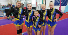 Lade das Bild in den Galerie-Viewer, -Gelb Sportakrobatik Anzug für rhythmische Gymnastik RSG-Anzug
