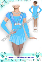 Lade das Bild in den Galerie-Viewer, Türkis Weiß Eiskunstlaufkleid Kürkleid Rollkunstlaufen Tanzkleid Tanzmariechen