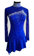 Lade das Bild in den Galerie-Viewer, Blau Schwarz Kürkleid  Eiskunstlaufkleid Tanzkleid Tanzmariechen  Kleid