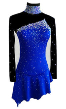 Lade das Bild in den Galerie-Viewer, Blau Schwarz Kürkleid  Eiskunstlaufkleid Tanzkleid Tanzmariechen  Kleid