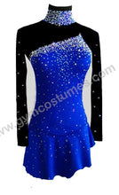 Lade das Bild in den Galerie-Viewer, Blau Schwarz Kürkleid  Eiskunstlaufkleid Tanzkleid Tanzmariechen  Kleid