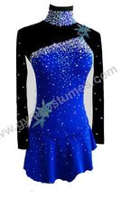 Lade das Bild in den Galerie-Viewer, Blau Schwarz Kürkleid  Eiskunstlaufkleid Tanzkleid Tanzmariechen  Kleid