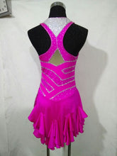 Lade das Bild in den Galerie-Viewer, Pink Eiskunstlaufkleid Kürkleid Rollkunstlaufen Tanzkleid Tanzmariechen
