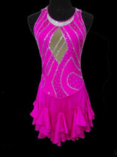 Lade das Bild in den Galerie-Viewer, Kopie von Pink Eiskunstlaufkleid Kürkleid Rollkunstlaufen Tanzkleid Tanzmariechen
